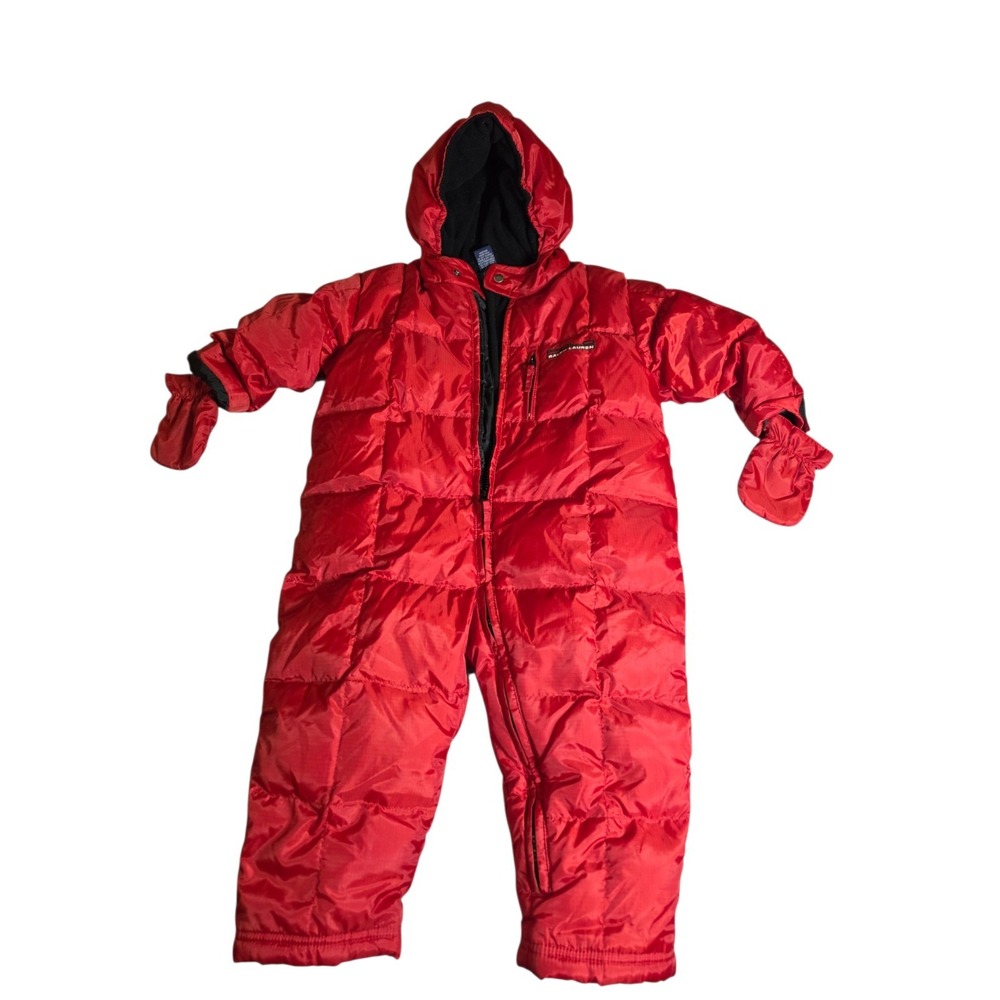 Polo Ralph Lauren Snowsuit Size 24m Down Filled One Piece Hooded Winter Full Zip